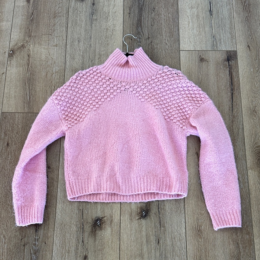 Free People Soft Pink Turtleneck Sweater